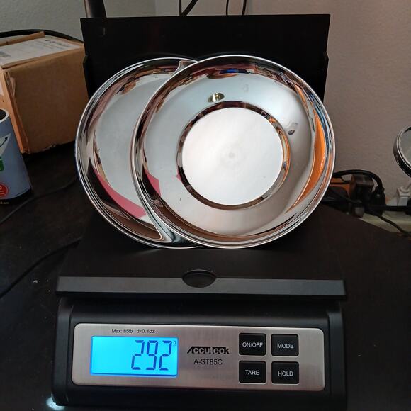 Two small silver saucers plates 6" diameter vintage Kromex ? 292g shiny - Picture 8 of 9